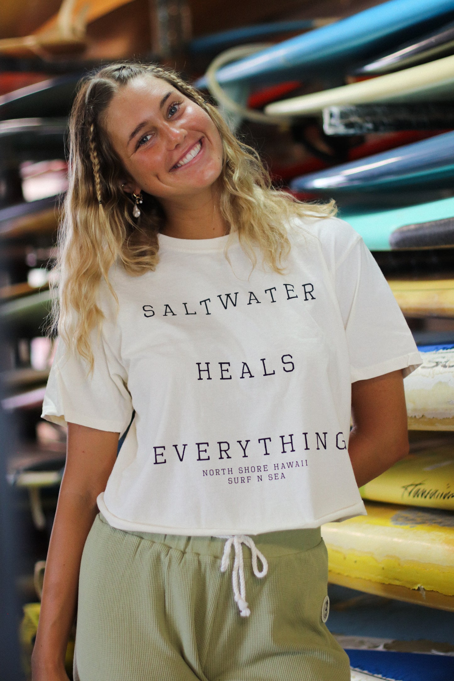 SNS SALTWATER HEALS CROP TEE