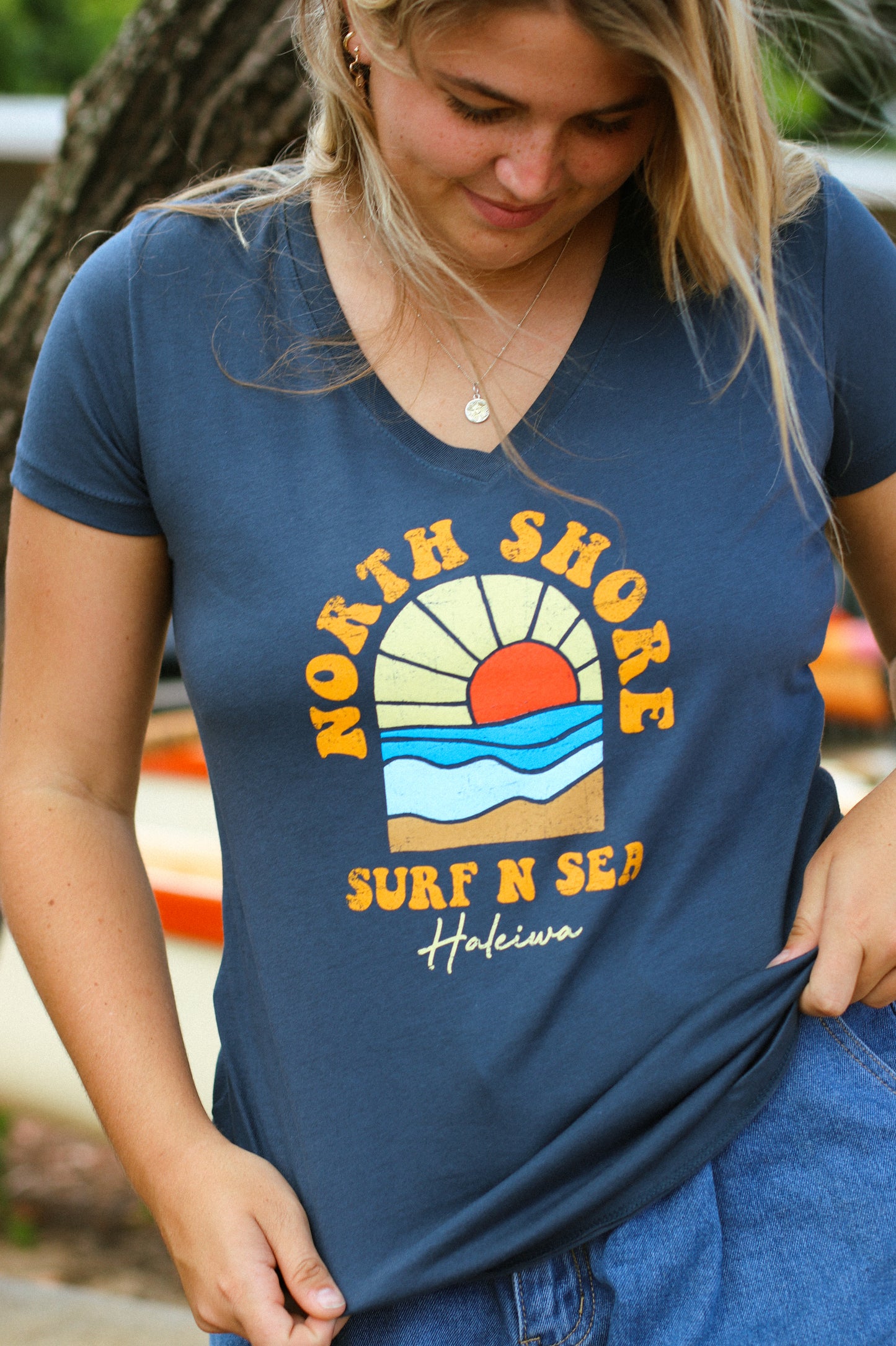 SNS WOMENS WITH THE TIDE TEE
