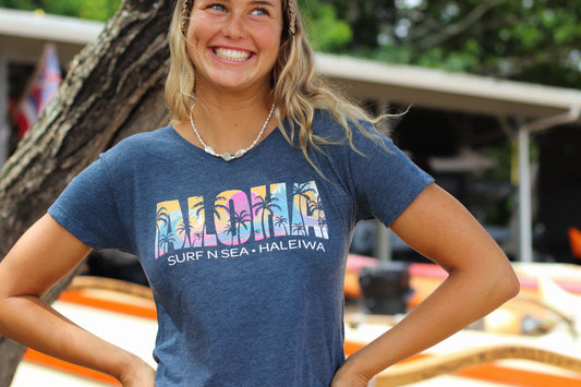 SNS WOMENS ALOHA WAVE TEE